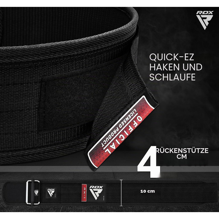 Пояс для важкої атлетики RDX 4” Auto-Lock, силовий пояс для пауерліфтингу, бодібілдингу та фітнесу, м'який тренувальний пояс для станової тяги, чорний, розмір L