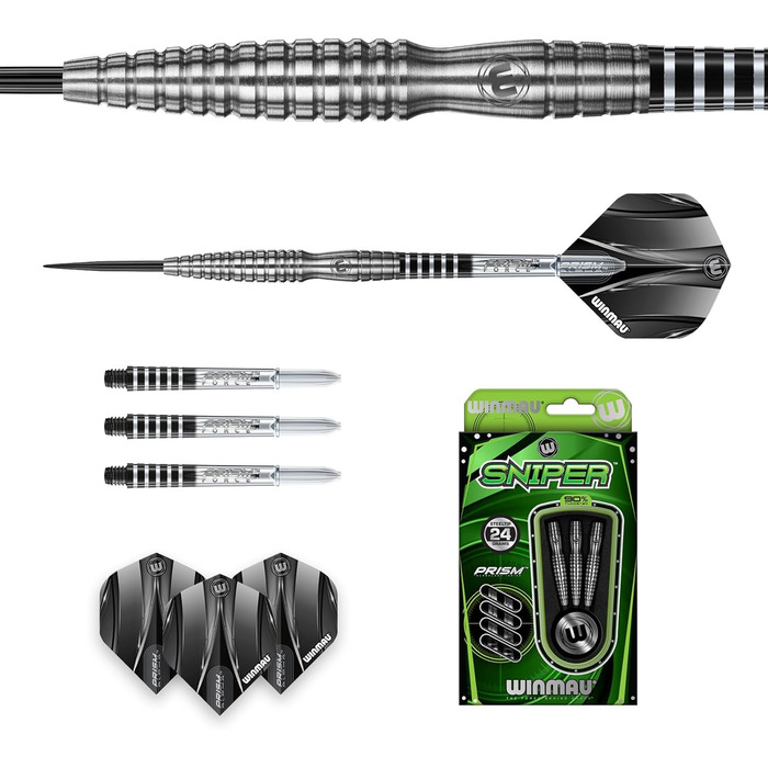 Професійний дартс-набір WINMAU Sniper 24 г, вольфрам, з крилами та стрижнями