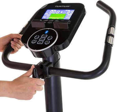 Велотренажер Tunturi FitCycle 70i/50i з LCD-дисплеєм, 32 рівнями навантаження, додатками Zwift та Tunturi Routes, сенсором пульсу, для дому, до 150 кг