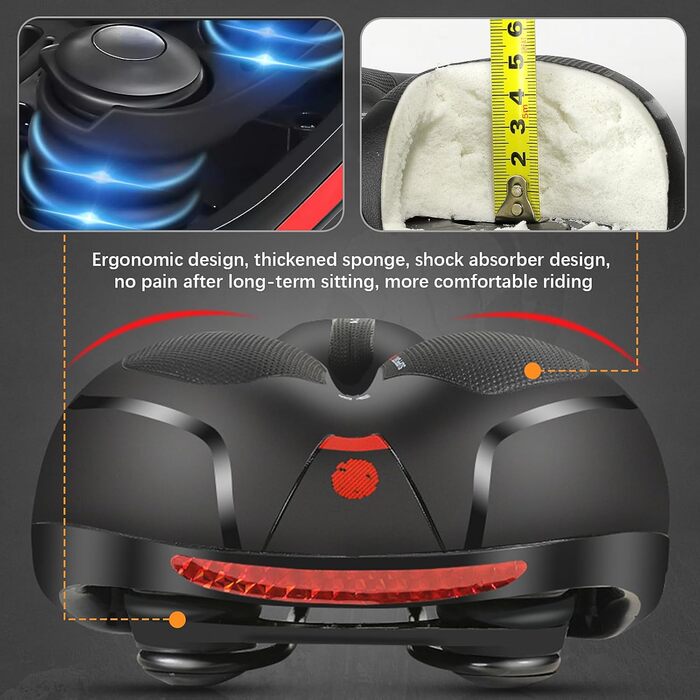 Велосипедне сідло для жінок та чоловіків, гелеве ергономічне сідло, водонепроникне, м'яке, комфортне, дихаюче, амортизуюче, для міського велосипеда, гірського велосипеда, шосе, електровелосипеда