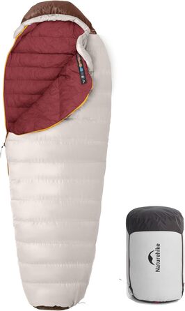 Спальний мішок Naturehike Snowbird Entendaunen, 400g, Khaki/M, для кемпінгу та подорожей