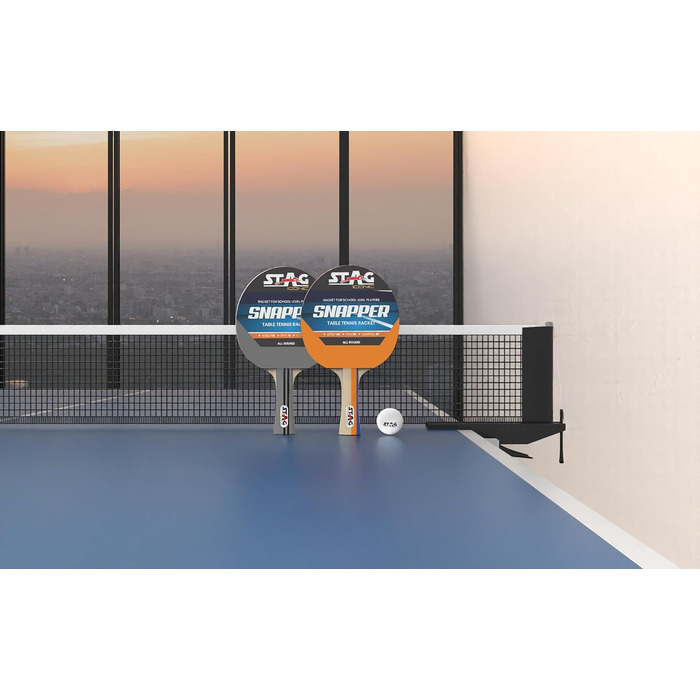 Стіл-тенісний ґрати Stag Iconic Snapper Series | Сірий та чорний | Професійна серія для тренувань | Яскравий дизайн