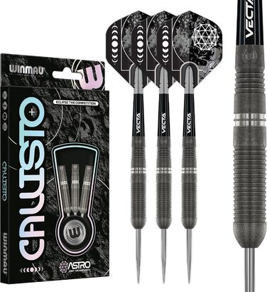 Дартс WINMAU Callisto 90% вольфрам, професійний набір з сталевим наконечником, 3 комплектації, ваги 22-26 г, з крилами та держателями