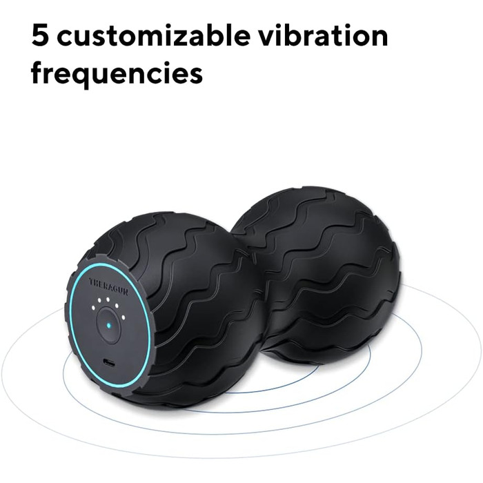 Ергономічний масажний ролер Therabody Wave Duo з Bluetooth, для спини, шиї та хребта, 5 режимів вібрації