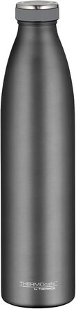 Термос-пляшка THERMOS 1 л, кам'яно-сіра, з нержавіючої сталі, зберігає тепло 12 годин, холод 24 години, герметична, для газованої води, для школи та офісу