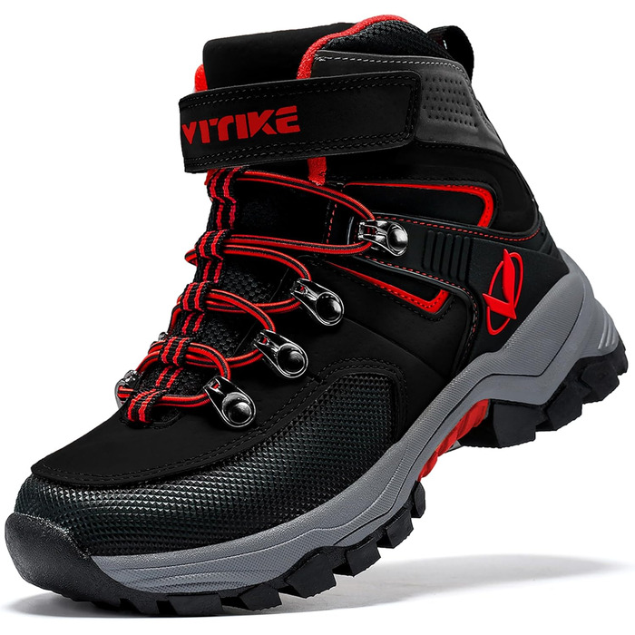 Зимові черевики для хлопчиків ASHION, утеплені, для походів та трекінгу, розмір 33 EU, чорно-червоні