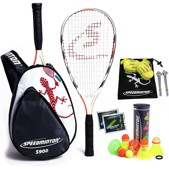 Професійний набір для кросмінтону Speedminton S900 з карбоновими ракетками, 5 м'ячами, полем та сумкою
