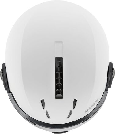 Гірськолижний шолом uvex Instinct Visor з візором, для жінок та чоловіків, регулювання розміру, біло-чорний матовий, 59-61 см