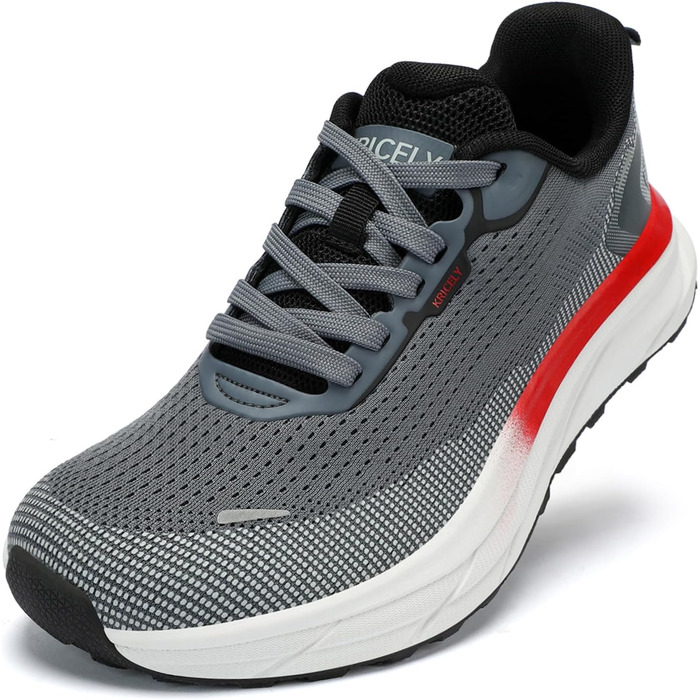 Кріцелі: бігові кросівки для чоловіків з широкою передньою частиною. Ідеальні для трейлраннінгу, бігу по доріжках, трекінгу, спорту та фітнесу. Легкі, зручні, сірі, розмір 41.5 EU