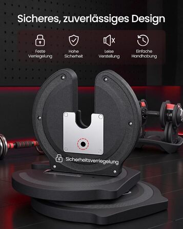 Набір роздвоєних гантелей SONGMICS 2 x 18 кг зі стійкою, прогумовані ручки для силових тренувань та фітнесу вдома