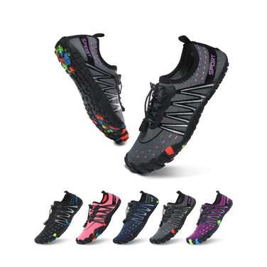 Зручні шкарпетки для плавання та відпочинку Ziitop: чоловічі та жіночі, швидко сохнуть, з дренажними отворами. Ідеальні для пляжу, басейну, каякінгу, фітнесу, трейлраннінгу та хайкінгу. Розміри 35-46 (37 EU), сірі