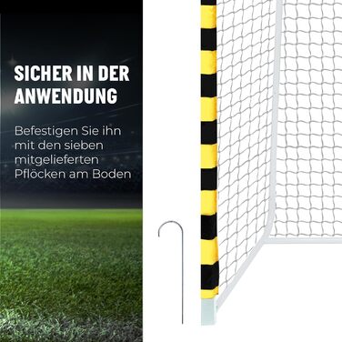 Футбольні ворота Umbro 300x200x110 см для саду і тренувань, металеві, чорні/жовті, для дітей і дорослих