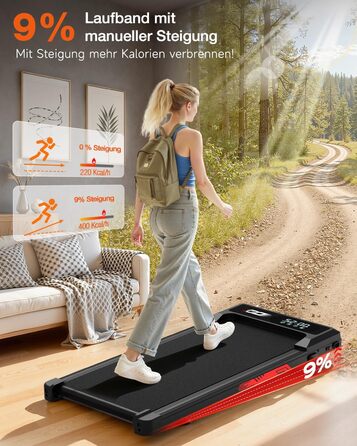 Бігова доріжка електрична складана з кутом нахилу 9%, 1-10 км/год Walking Pad для дому та офісу, двигун 3.0 к.с., LED-дисплей, амортизація, до 140 кг, чорна