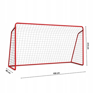 Дитячі футбольні ворота металеві, складані та портативні (213x150 см) + кілки для кріплення