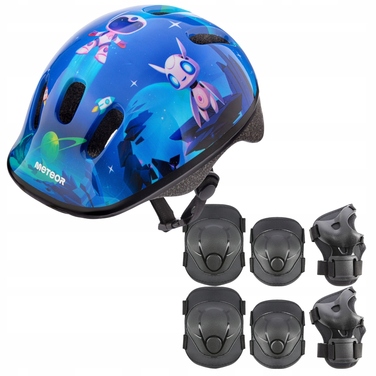 Дитячий велосипедний шолом з регулюванням та комплект захисту для скейтбордингу, розмір XS