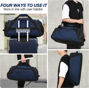 Спортивна сумка FIORETTO 35L з відділенням для взуття та мокрого одягу, водонепроникна, для тренувань, спортзалу, подорожей, плавання, сауни, футболу (зелена/оливкова, блакитна 45л)