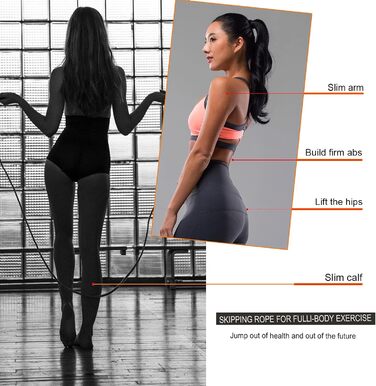 Стрибковий скакалка Tzviod зі сферичними підшипниками, регульована довжина, неслизька ручка з ABS-пластику, для домашніх тренувань, схуднення та боксу - фітнес для дорослих