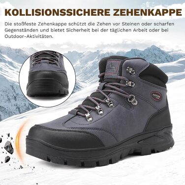 Чоловічі зимові черевики AX BOXING: утеплені, трекінгові, для хайкінгу, водонепроникні, антиковзаючі, 41-46 EU (Темно-синій, 45 EU)