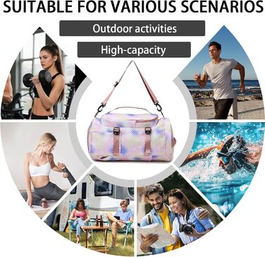 Спортивна сумка AUNGKWANG для дівчаток, рожева: водонепроникна, з відділенням для взуття та мокрих речей