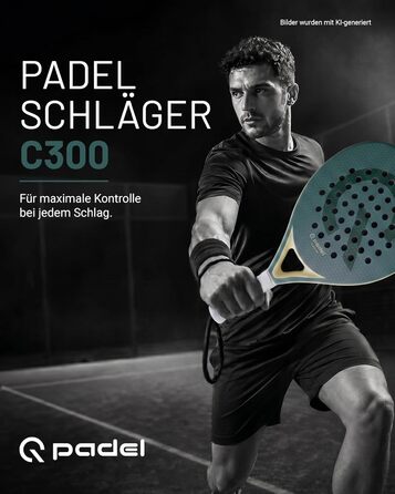 Ракетка для падел Q Padel C300 360g (3K Carbon) – для контролю, легка, унісекс