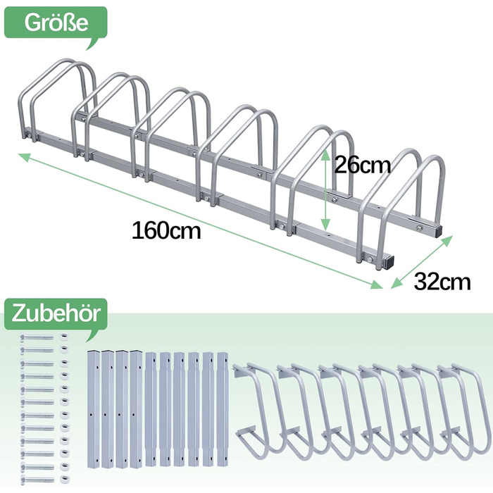 Підставка для велосипедів на 6 велосипедів, 2 шт. - міцна металева конструкція