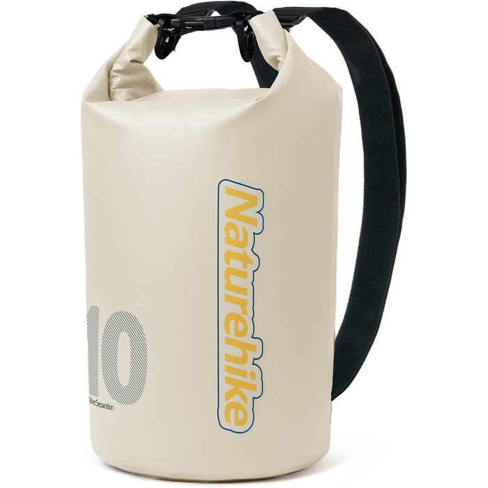 Водонепроникний рюкзак Naturehike Dry Bag – 15L/10L. Сумка для каякінгу, човнів, риболовлі, рафтингу, плавання, сноубордингу (Білий, 10L)