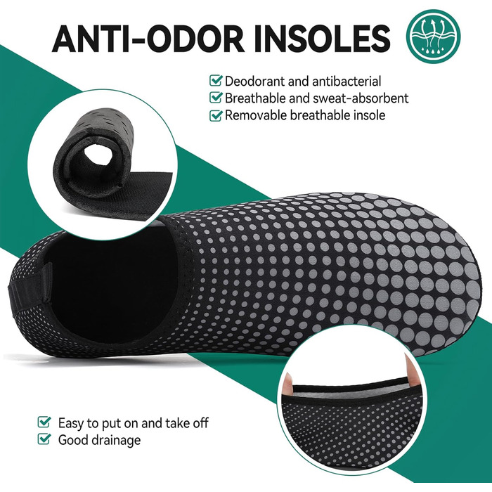 Аквашузи для плавання та йоги: чоловічі та жіночі, швидковисихаючі, неслизькі, сірі (39 EU, G995)