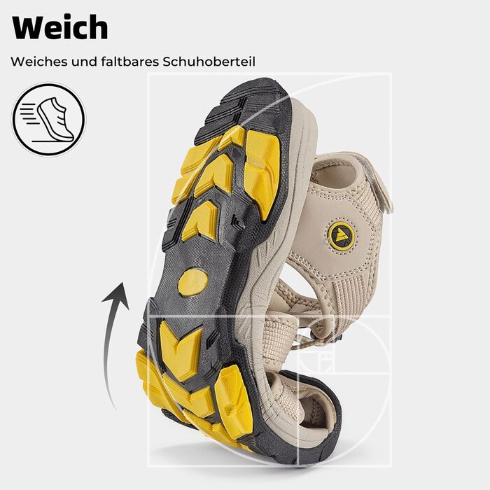 Чоловічі сандалі Mishansha закриті дихаючі водонепроникні, антиковзкі для активного відпочинку, розмір 40 EU, хакі