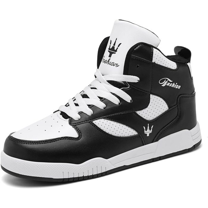 Чоловічі кросівки для бігу High Top, трекінгові черевики, фітнес-кросівки, білі (46 EU, 730 Weiß Schwarz)