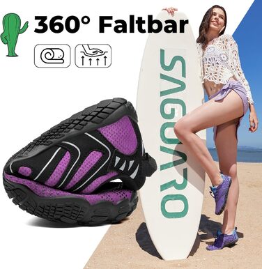 SAGUARO Чоловічі та жіночі трекінгові barefoot кросівки для бігу по пересіченій місцевості, Zehenschuhe Zero-Drop, р. 36-48, 41 EU, Королівський фіолетовий