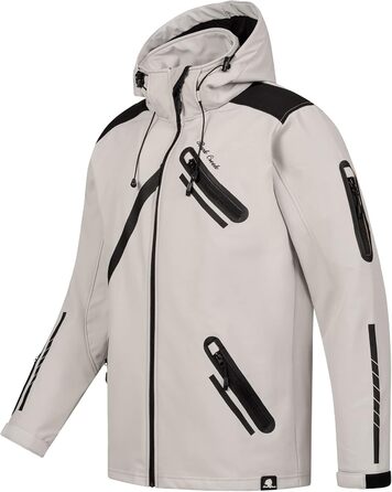 Чоловіча куртка-софтшелл Rock Creek Outdoor H-127 водонепроникна для прогулянок та активного відпочинку, сіра, розмір 5XL