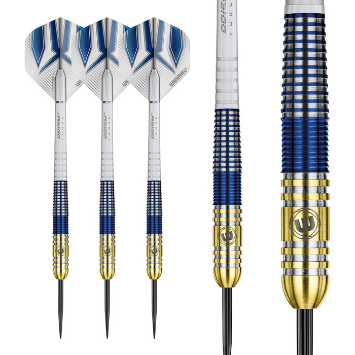 Дротики для дартсу WINMAU Steve Beaton 26 г, професійні, вольфрамові, з сталевим вістрям, набір з оперенням та держателями