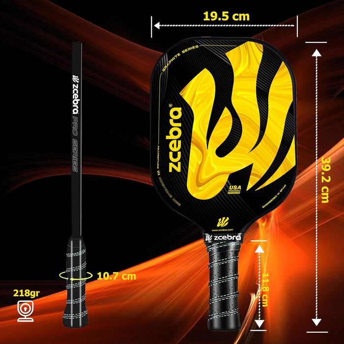 Ракетка для піклболу Graphit: Легка ракетка з карбону та поліпропілену в комплекті з чохлом з неопрену