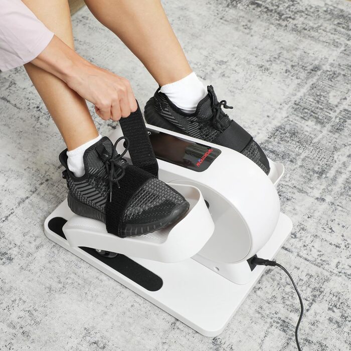 Міні еліптичний тренажер SPORTNOW для дому: електричний крос-тренажер під стіл з 12 швидкостями, 7 рівнями опору, пультом дистанційного керування, LED-дисплеєм, неслизькою поверхнею та тихим ходом. Ідеально підходить для людей похилого віку та дорослих.