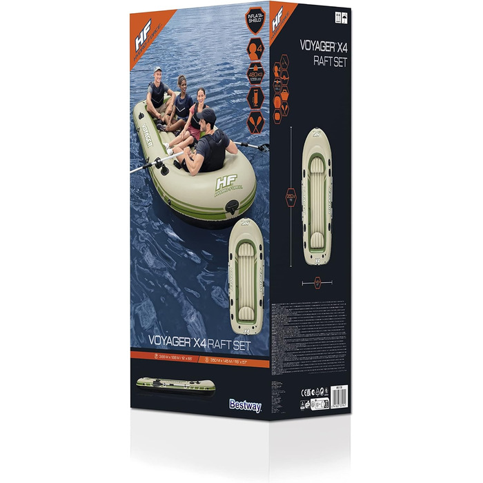Надувний човен Bestway Hydro-Force Voyager X4 комплект 350×145×49 см