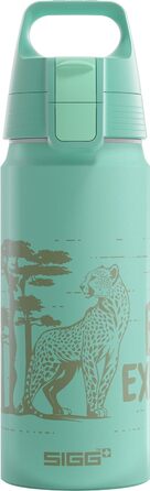 Дитяча алюмінієва пляшка SIGG WMB ONE 0,6 л для газованих напоїв, герметична, легка, BPA-free, сертифікат ClimatePartner, для спорту і школи, Brave Cheetah Classic