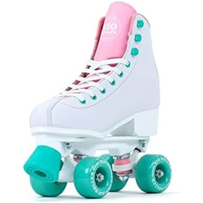 Роликові ковзани Rio Roller Flora Artist для хлопчиків, 4 колеса, білий колір з квітковим дизайном, розмір 38