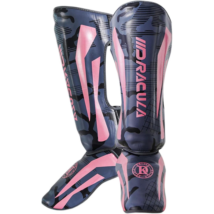 Захисні шорти для ніг ForceRoute для Муай Тай, Кікбоксингу та інших єдиноборств, шкіряні, з підтримкою гомілки, рожеві