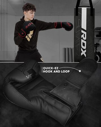 Дитячий боксерський мішок RDX, 60 см. Набір для боксу, кікбоксингу, MMA, муай-тай, карате. Боксерський мішок з натуральної шкіри Maya Hide для хлопчиків та дівчаток. Чорний боксерський мішок RDX без рукавичок