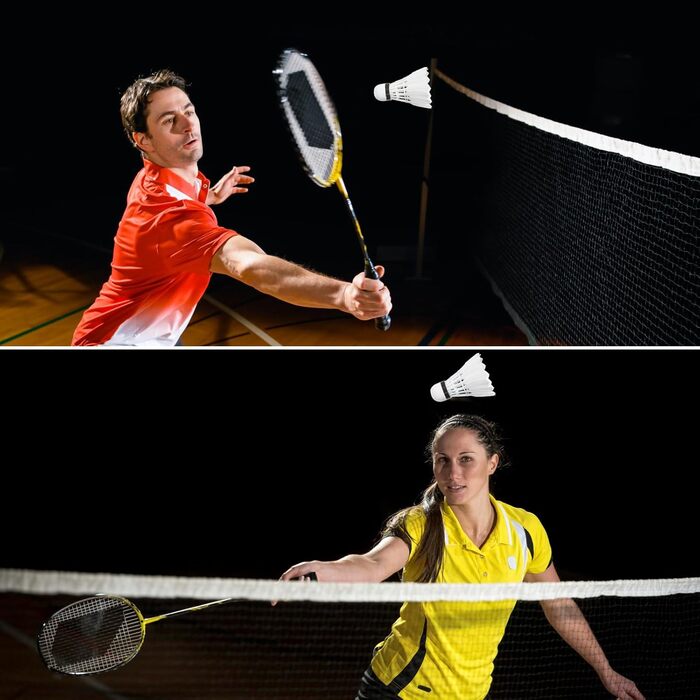 Волан для бадмінтону, 12 шт. - Натуральні пір'я, для гри в приміщенні та на вулиці, міцні та довговічні, білі