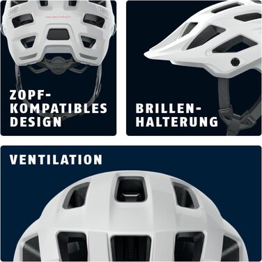 ABUS Moventor 2.0 - велосипедний шолом для гірського велосипеда, All-Mountain, білий (shiny white), S (51-55 см)