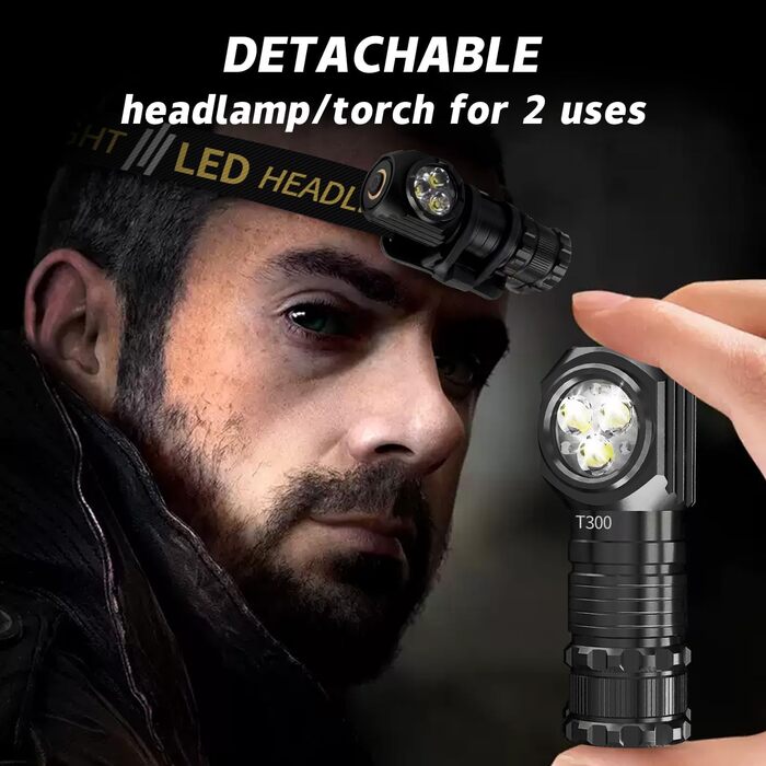 Кепковий ліхтар LED, 1300 люмен, 7 режимів, водонепроникний IP55, для кемпінгу, бігу, риболовлі, туризму та outdoor-роботи