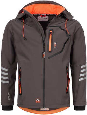 Чоловіча куртка Softshell AS301: водонепроникна функціональна куртка для outdoor з флісовою підкладкою, сіро-помаранчева, розмір L