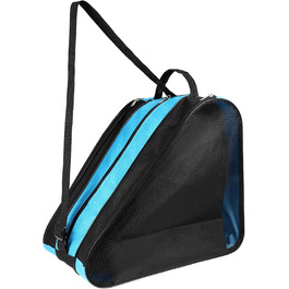 Сумка для роликових ковзанів для дітей, сумка для фігурного катання з регульованими ремінцями, сумка для ковзанів з ручками, сумка для хокею з блискавкою та відділеннями, блакитна