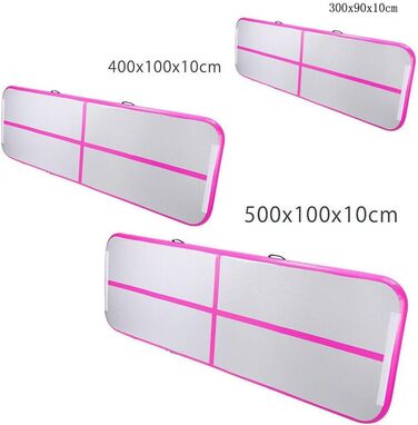 Надувний гімнастичний мат Air Turn Track Matte для tumbling, йоги та фітнесу, протиковзкий та водонепроникний (Рожевий, 3 м)