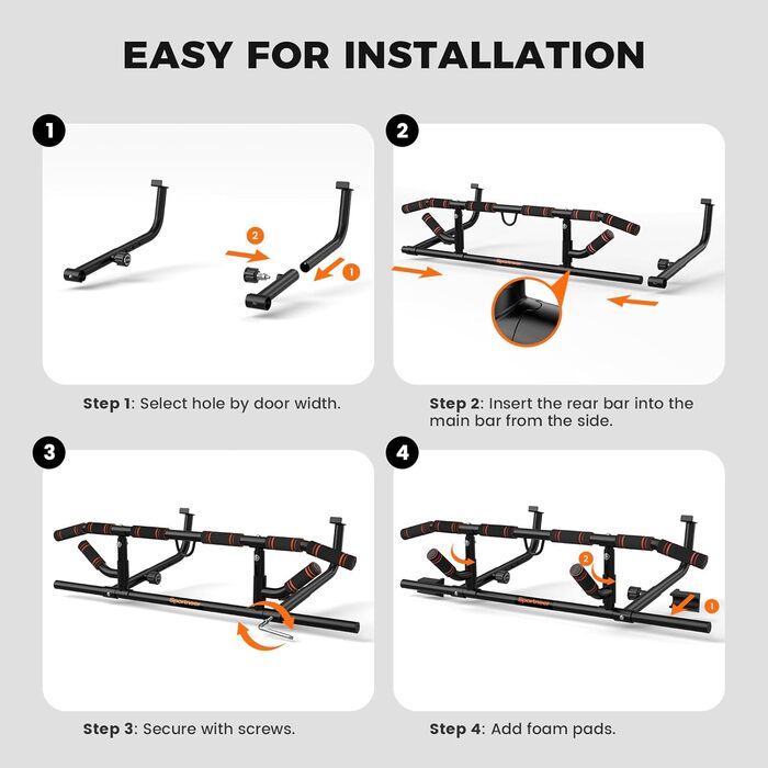 Турнік Sportneer для дверей: універсальний, з різними хватами