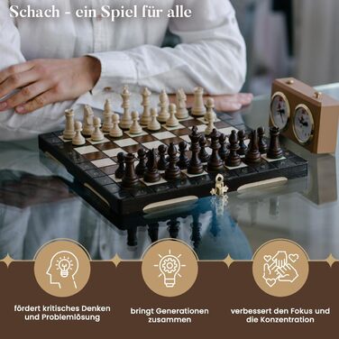 Дорожній шаховий набір Master Of Chess з липи, 29x29 см – якісна шахівниця з фігурами для дорослих і дітей