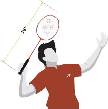 Бадмінтонна ракетка YONEX Nanoray 72, легка, 5U G4, ізометрична, неонова помаранчева, нанометричний карбон, X-FULLERENE, Aero + коробчаста рама, Solid Feel Core, інтегроване T-з'єднання, розроблена в Китаї