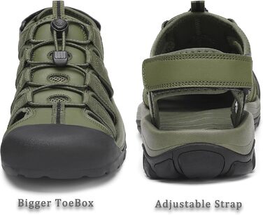 Чоловічі сандалі FLARUT літні трекінгові спортивні закритим носком, зелені 43 EU