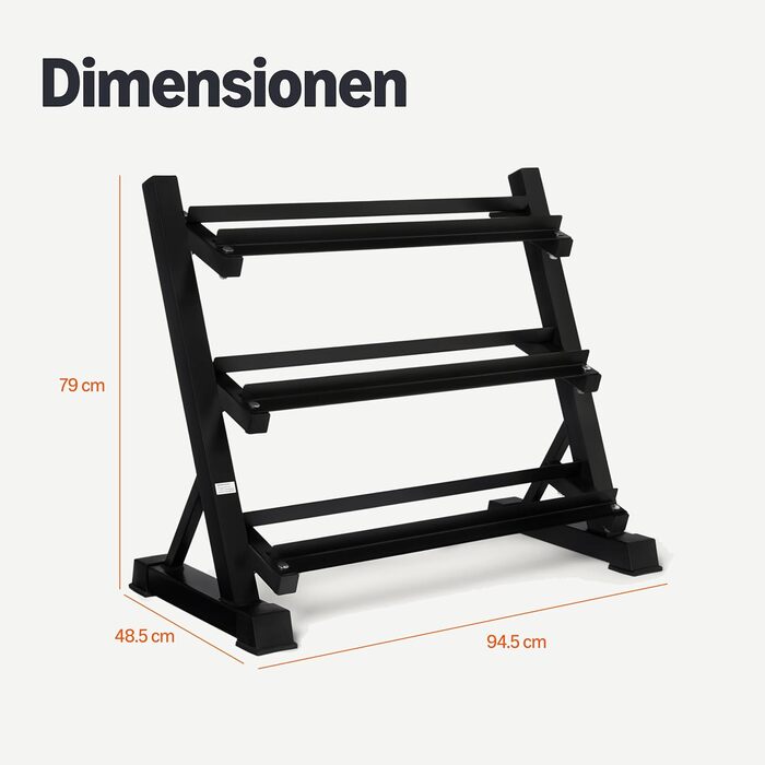 Стійка для гантелей Amazon Basics, 3-ярусна, регульована, чорна